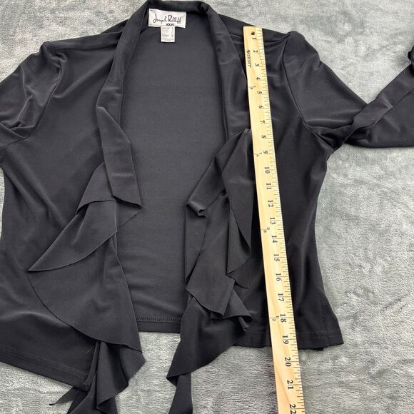 Joseph Ribkoff Jacket Women 6 Open Front Waterfall Cardigan Formal Midi Black - Picture 11 of 13